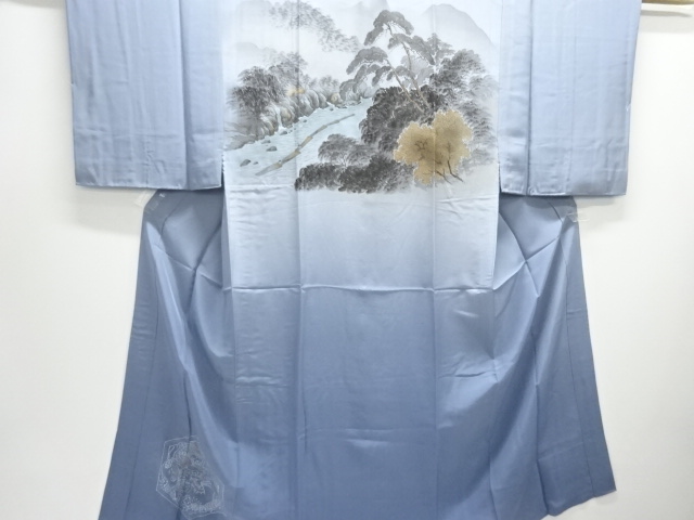 JAPANESE KIMONO / ANTIQUE MENS JUBAN / SILK / DOWN STREAM